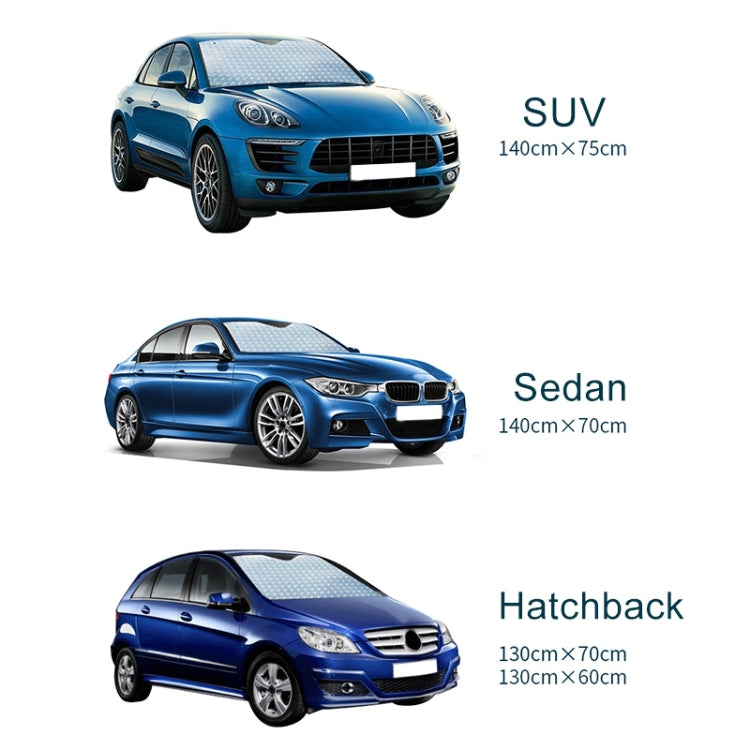 Sun Shade Three Compartments Car Windshield Visor Cover Block Front Window Sunshade UV Protect, Size: 140 x 70cm