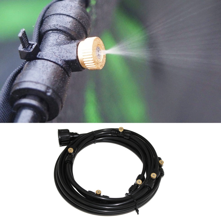 Outdoor Lawn Garden PE Hose Mist Watering Line Misting Cooling System with 16 x Mist Nozzles, Length: 12m