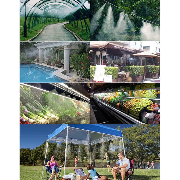 Outdoor Lawn Garden PE Hose Mist Watering Line Misting Cooling System with 21 x Mist Nozzles, Length: 15m