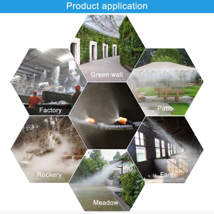 Outdoor Lawn Garden PE Hose Mist Watering Line Misting Cooling System with 21 x Mist Nozzles, Length: 15m