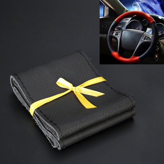 Car Genuine Leather Hand-stitched Adaptation Steering Wheel Cover