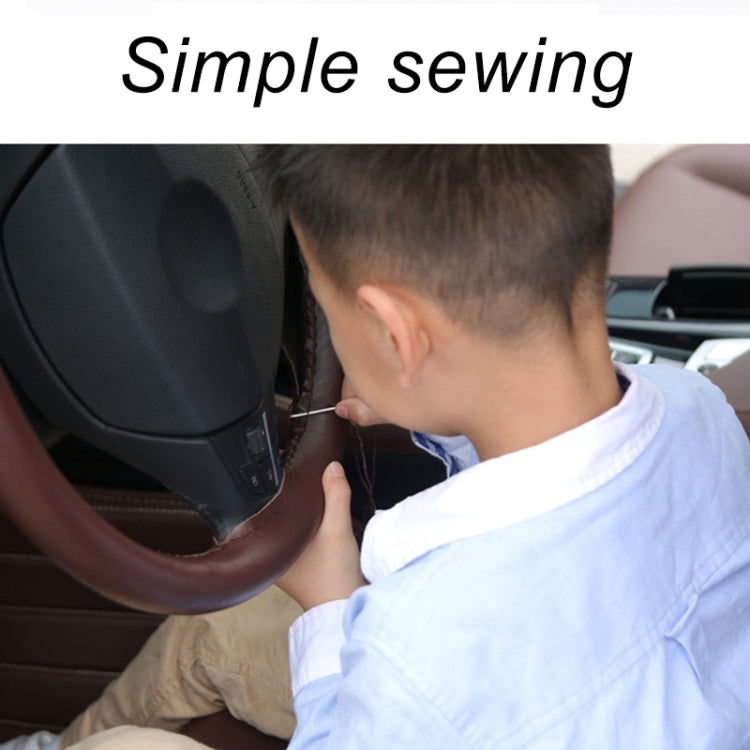 Car Genuine Leather Hand-stitched Adaptation Steering Wheel Cover