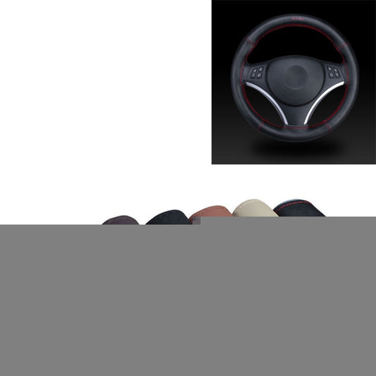 Car Universal Genuine Leather Hand-stitched Steering Wheel Cover