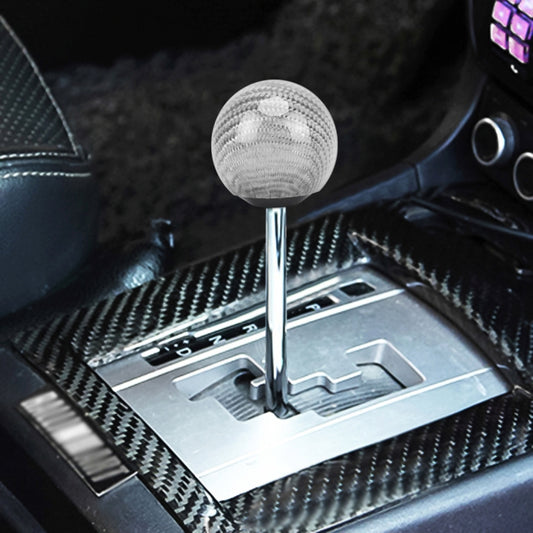 Universal Vehicle Car Shifter Cover Manual Automatic Carbon Fiber Ball Gear Shift Knob, Silver, Ball Gear Shift Knob, Black