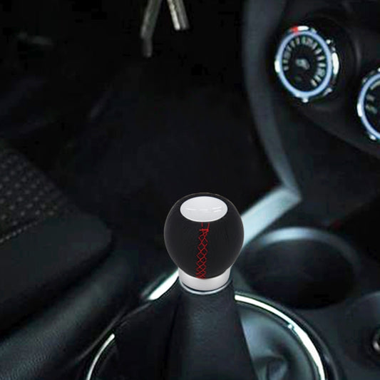Universal Car Ball Shape Gear Shifter Lever Manual Automatic Black Leather Shift Knob Adapter
