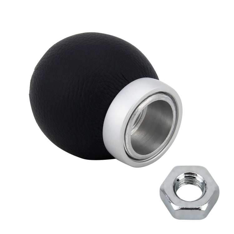 Universal Car Ball Shape Gear Shifter Lever Manual Automatic Black Leather Shift Knob Adapter