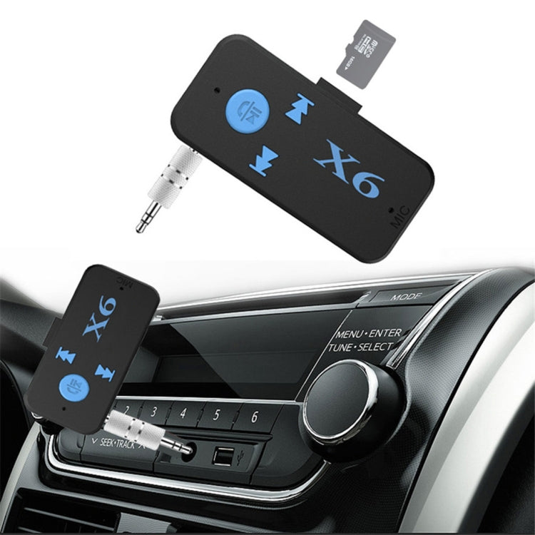 HQX6 Car Bluetooth V4.1 Audio Music Player Receiver Adapter, Support Wireless Hands-free & TF Card & USB Charge