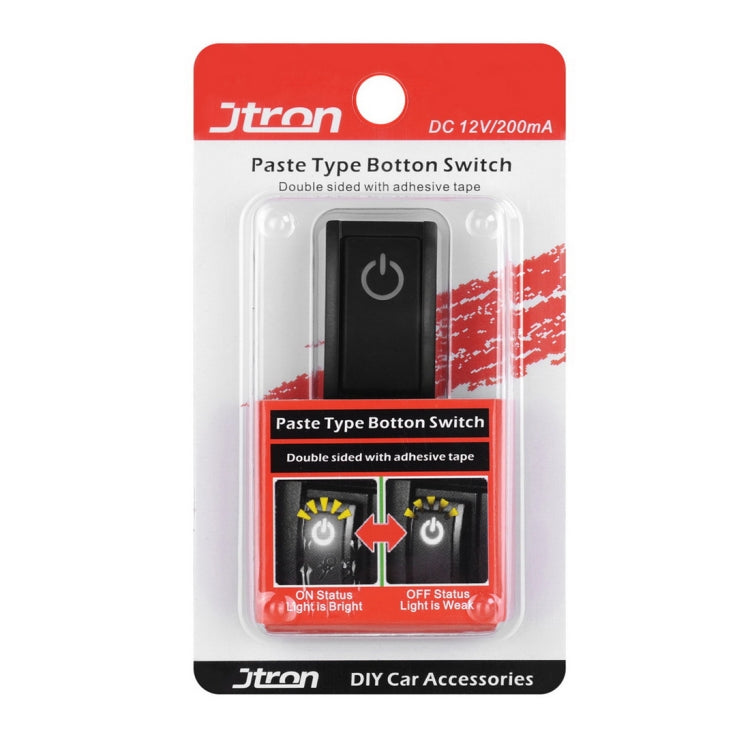 Jtron Car DIY Switch Paste Type Button Switch Paste Type Button Switch Double Sided with Adhesive Tape OFF/ON DC 12V/200mA