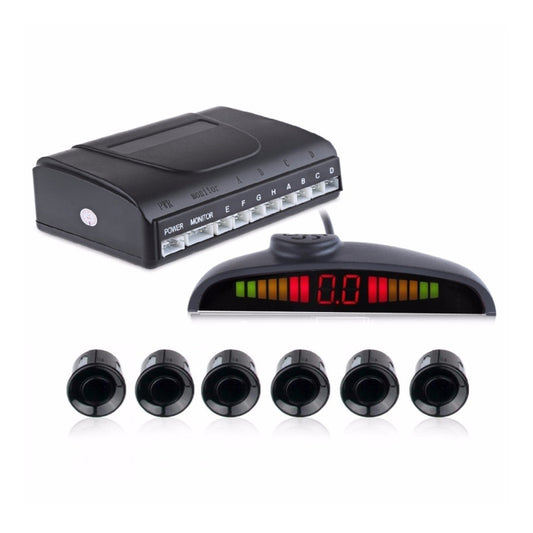 PZ-300-6 Car Parking Reversing Buzzer and LED Sensors Parking Alarm Assistance System with 6 Rear Radar, with 6 Rear Radar