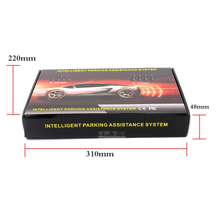 PZ-300-8 Car Parking Reversing Buzzer LED Monitor Parking Alarm Assistance System with 4*7m Front Sensors and 4*2.5m Rear Sensors