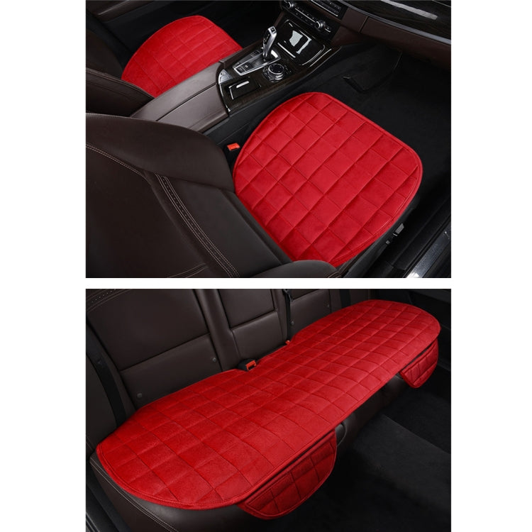 3 PCS / Set  Warm Car Seat Cover Cushion Five Seats Universal Two Front Row Seat Covers and One Back Row Seat Cover Car Non-slip Chair Pad Warm Car Mats No Back Plush Cushion