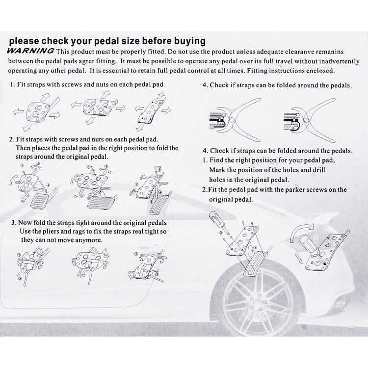 CS-322 2 in 1 Non-Slip Manual Car Truck Pedals Foot Brake Pad Cover Set