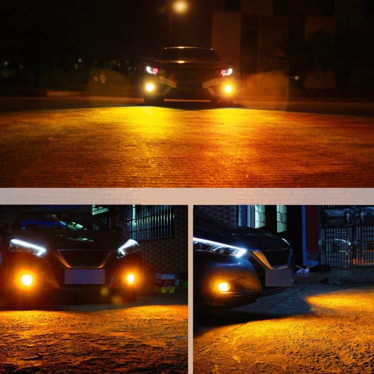 2 PCS Super Bright PSX24W DC 12V 5W 350LM Auto Car Fog Light with 16 SMD-3030 LED Bulbs Lamp, White + Yellow Light