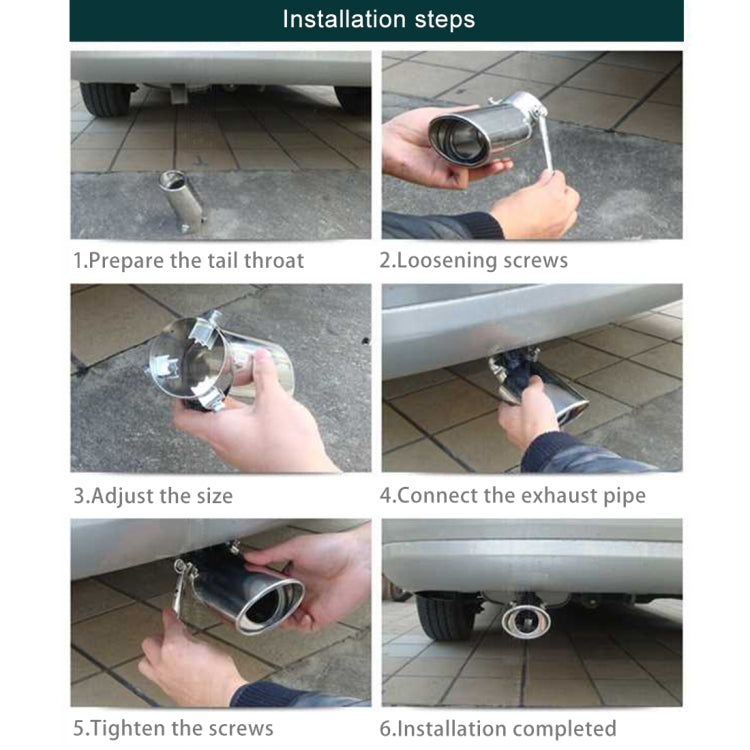 Universal Car Styling Stainless Steel Curved Double Outlets Exhaust Tail Muffler Tip Pipe