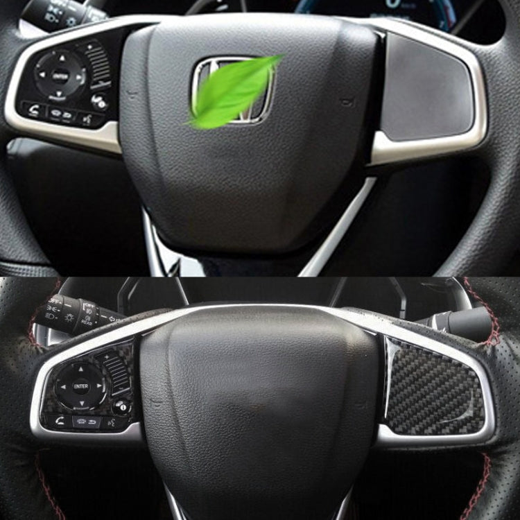 2 in 1 Carbon Fiber Steering Wheel Button Trim Interior DIY Sticker for Honda Civic 10th Gen 2016-2019(General)