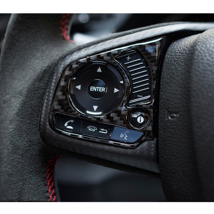 2 in 1 Carbon Fiber Steering Wheel Button Trim Interior DIY Sticker for Honda Civic 10th Gen 2016-2019(Deluxe)