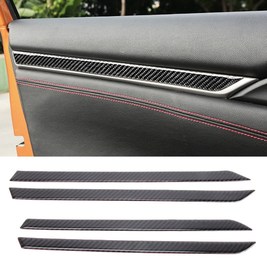 Carbon Fiber 3D Interior Door Trim Decals DIY Decorative Sticker for Honda Civic 10th Gen 2016-2019
