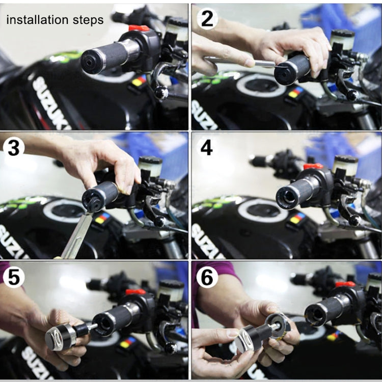 Pair Motorcycle Turn Signal Light Grip Bar Plug Strobe Side Marker End LED Handlebar Lamp