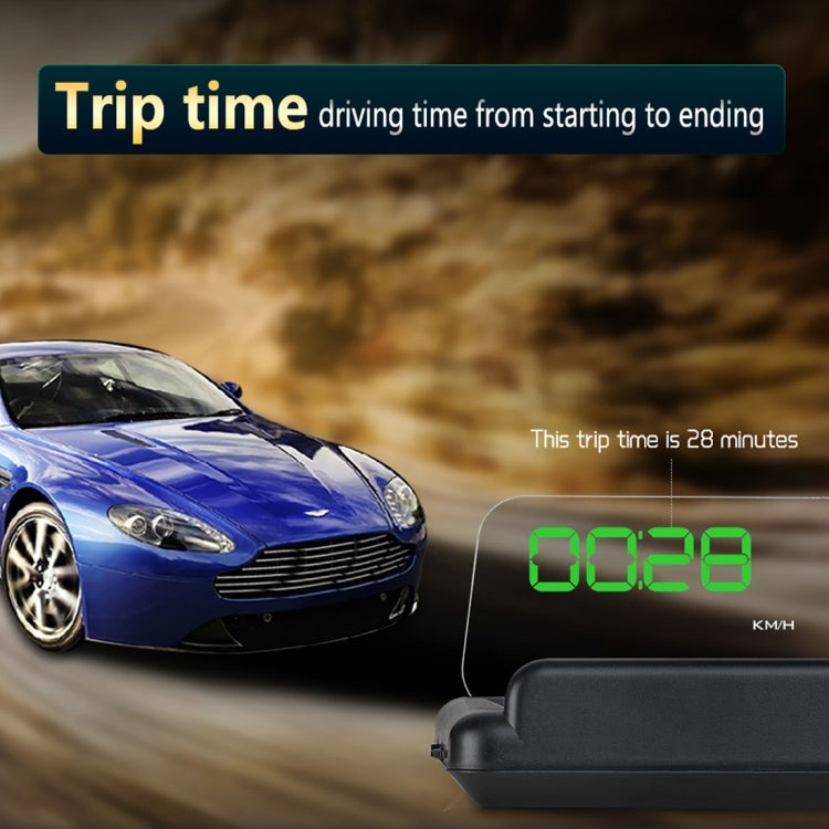 T900 Car GPS HUD Virtual HD Reflection Board Head-up Display, Speed & Driving Distance / Time Display, Over Speed & Voltage & Low Voltage Alarm, Fatigue Driving