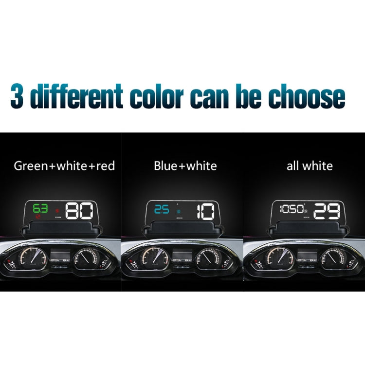 T900 Car GPS HUD Virtual HD Reflection Board Head-up Display, Speed & Driving Distance / Time Display, Over Speed & Voltage & Low Voltage Alarm, Fatigue Driving