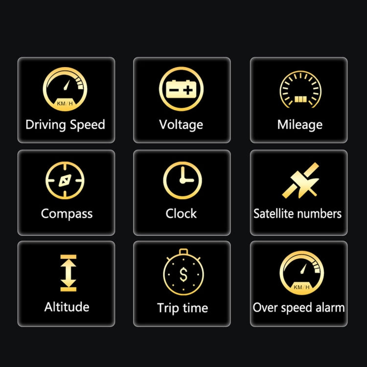 T900 Car GPS HUD Virtual HD Reflection Board Head-up Display, Speed & Driving Distance / Time Display, Over Speed & Voltage & Low Voltage Alarm, Fatigue Driving