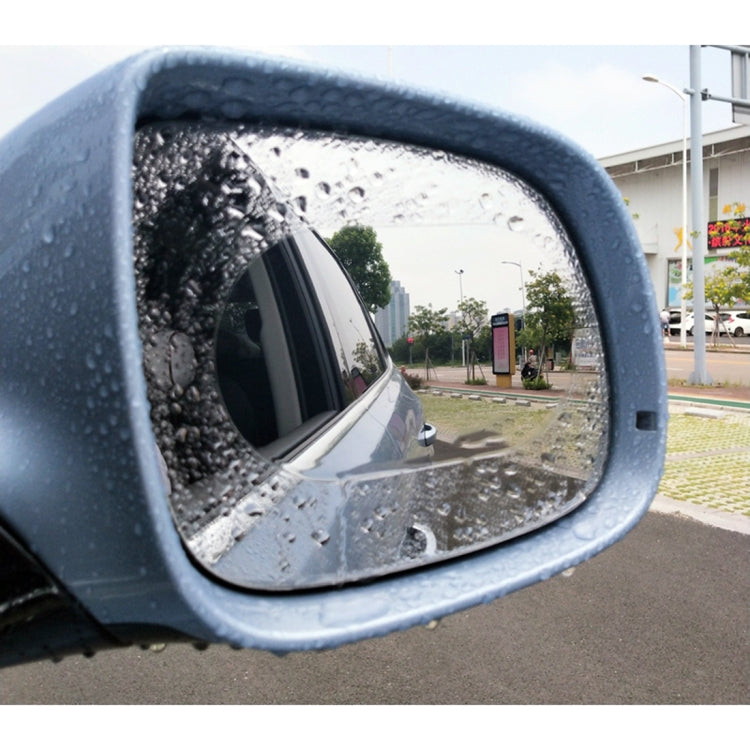 Car Oval PET Rearview Mirror Protective Window Clear Anti-fog Waterproof Rain Shield Film, Size:10x15cm