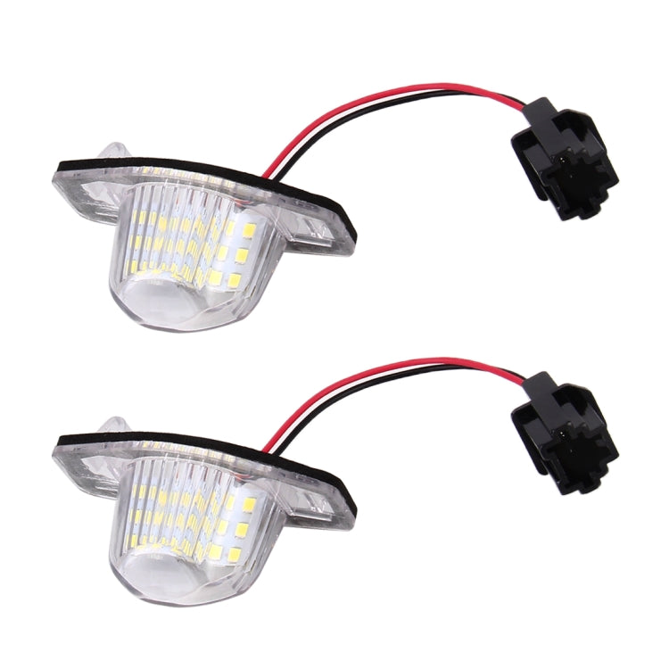 2 PCS DC 12V 2W 120LM 6000K LED License Plate Light 18-SMD 3528 Bulbs Lamps for Honda JAZZ(FIT) 02-17, Odyssay 08-17, Stream 01-05, CR-V 07-17