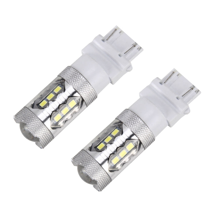 2 PCS T25 / 3157 5W 250LM 6000K Car Auto Brake Lights 16LEDs SMD-2835 Lamps, DC 12V