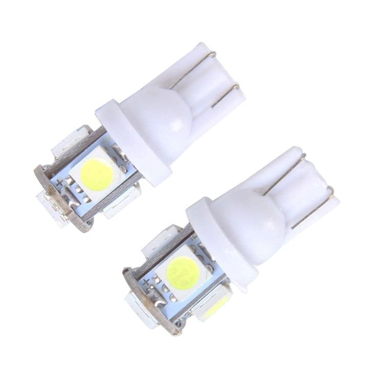 10PCS T10 3W 5500K SMD 5050 5 LED Car Clearance Lights Lamp, DC 12V