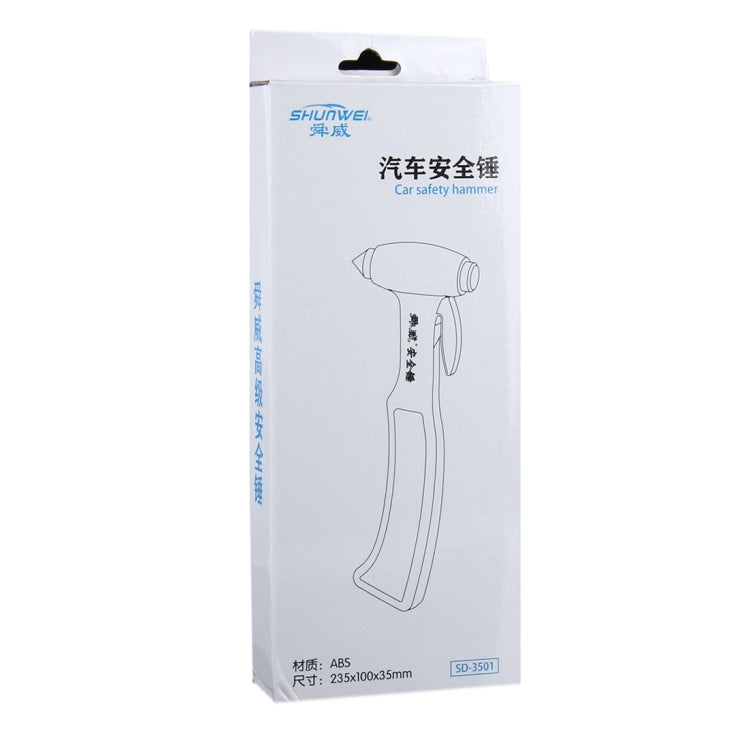 SHUNWEI SD-3501 Seat Belt Cutter Window Breaker Auto Rescue Tool Ideal Plastic Shell Car Safety Emergency Hammer with Adhesive Tape And Fixation Frame