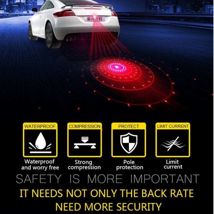 200mW Universal Car And Motorcycle Rear-end Alarm 650nM Laser Fog Anti-Collision Warning Lamp with Six Pattern, DC 8-36V Cable Length: 60cm