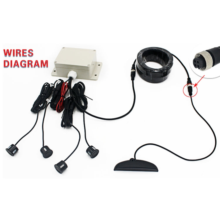 PZ316 Digital LED Crescent Shape Display Rear View Mirror Car Recorder for Truck with 4 Rear Radar