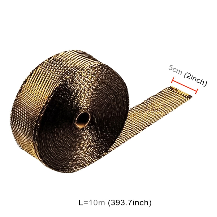 10m Titanium Gold Exhaust Wrap Auto Motor Exhaust Heat Shield Wrap Heat Resistant Wrap