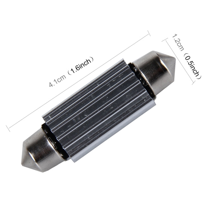 2 PCS 2W 100 LM 6000K 41MM 6 SMD-7020 LEDs Bicuspid Port Decoding Car Dome Lamp LED Reading Light, DC 12V, White Light