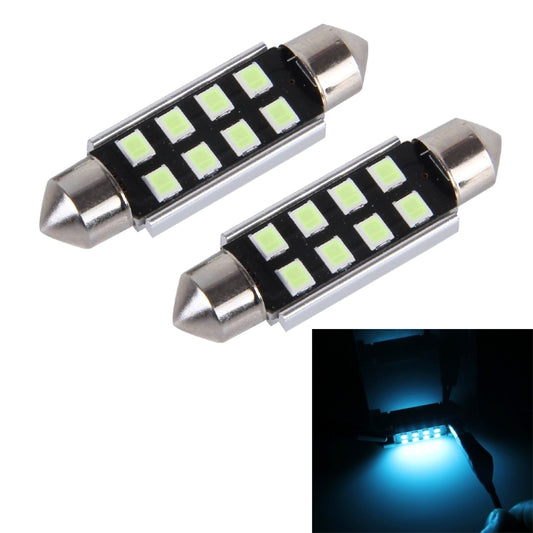 2 PCS DC 12V 2W 36MM 8 SMD-3528 LEDs Bicuspid Port Decoding Car Dome Lamp LED Reading Light