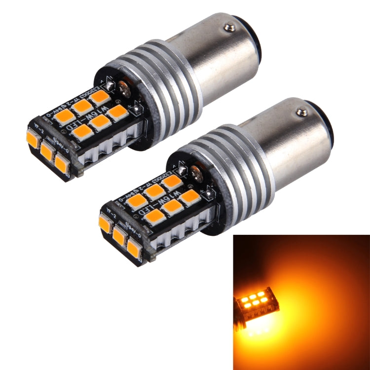 2 PCS 1157/BAY15D 3W 15 SMD-3528-LEDs Car Turn Light, DC 12V