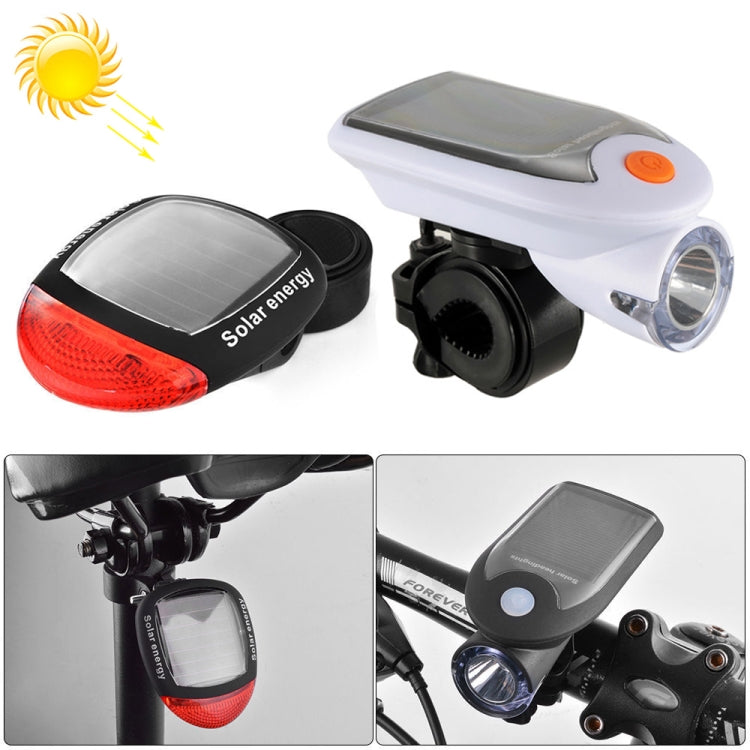 2 PCS 3W 240LM USB Solar Energy Motorcycle / Bicycle Light Set, Front Light+Back Light