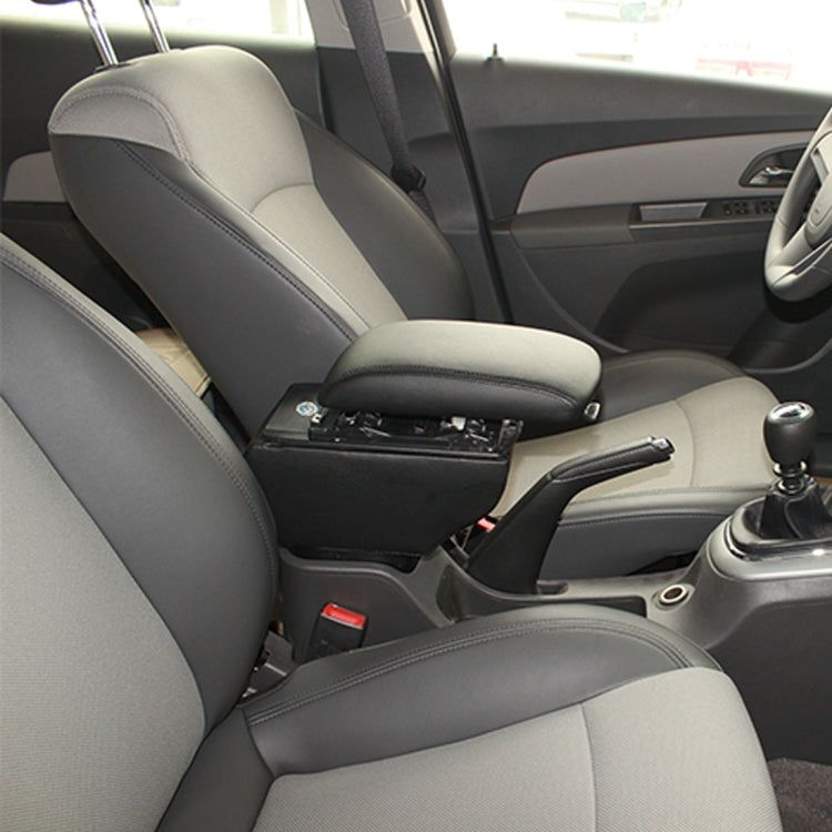 Car ABS Leather Wrapped Armrest Box, Fast Charge USB Holes and Cables for New Fit (Red Line with Air Outlet)