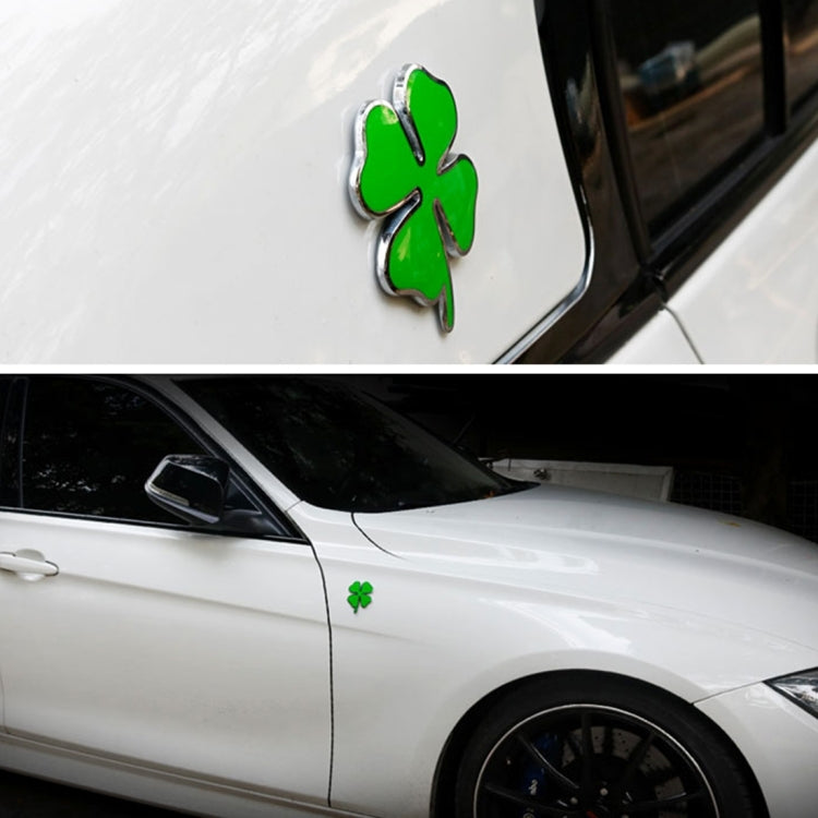 Four Leaf Clover Herb Luck Symbol Badge Emblem Labeling Sticker Styling Car Dashboard  Decoration, Size: 4*3.3cm