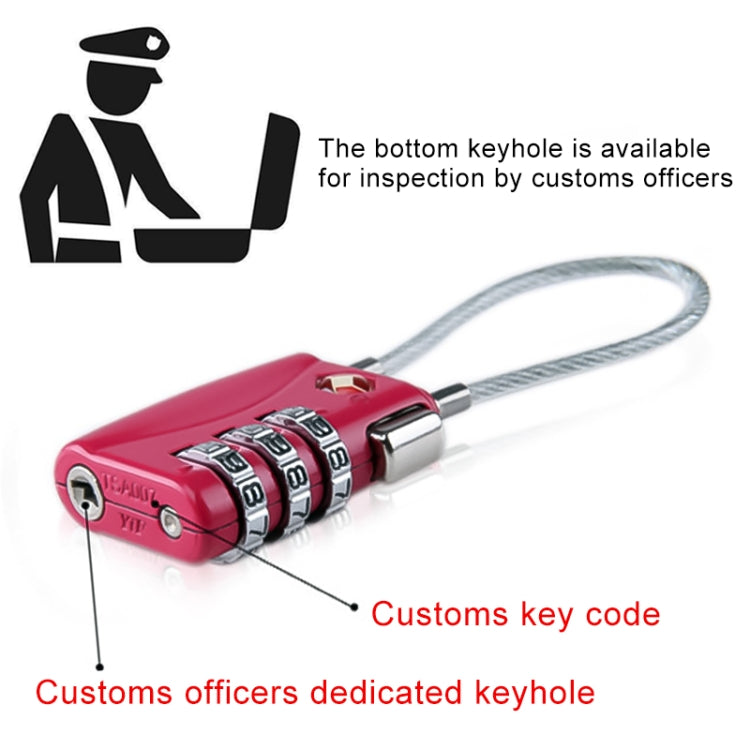 JASIT TSA719 Zinc Alloy 3-Digit Password TSA Lock Travel Luggage Padlock