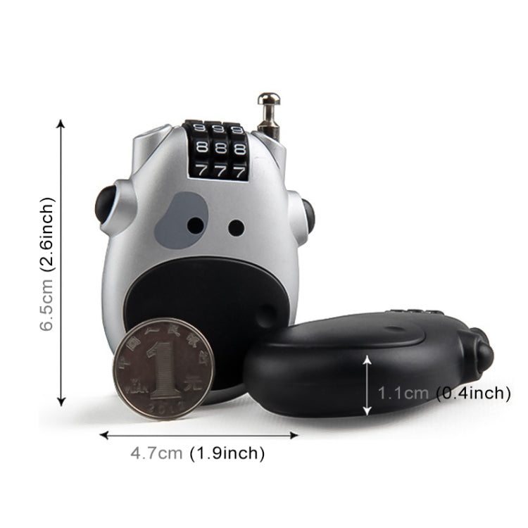 JASIT Portable Multifunction Cute Cow Travel Luggage Password Lock