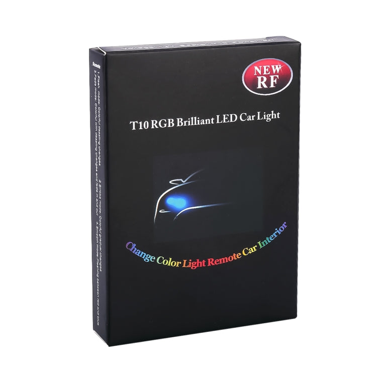 2 PCS W5W 194 T10 Multi Colors 10 SMD 3535 LED Car Clearance Light Marker Light with Remote Control, DC 12V