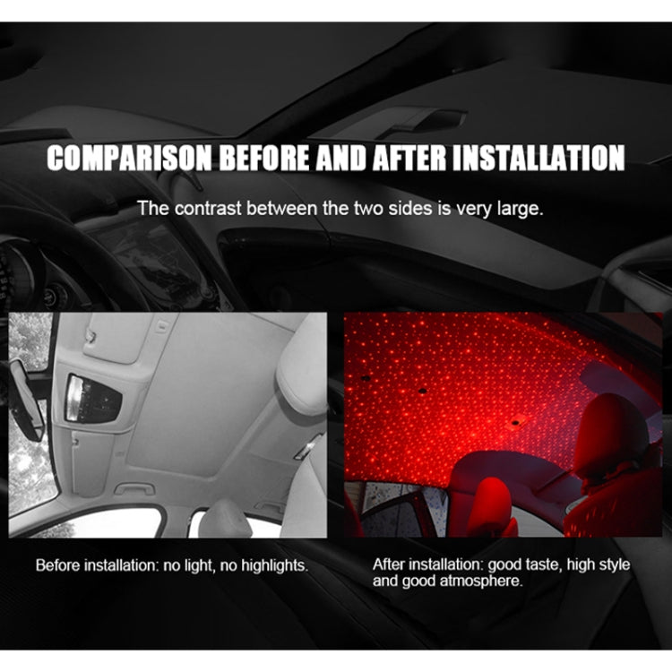 5V Roof Ceiling Decoration Car Red Light Starry Sky Night Lights Atmosphere Meteor Lamp Projector, Constantly Bright