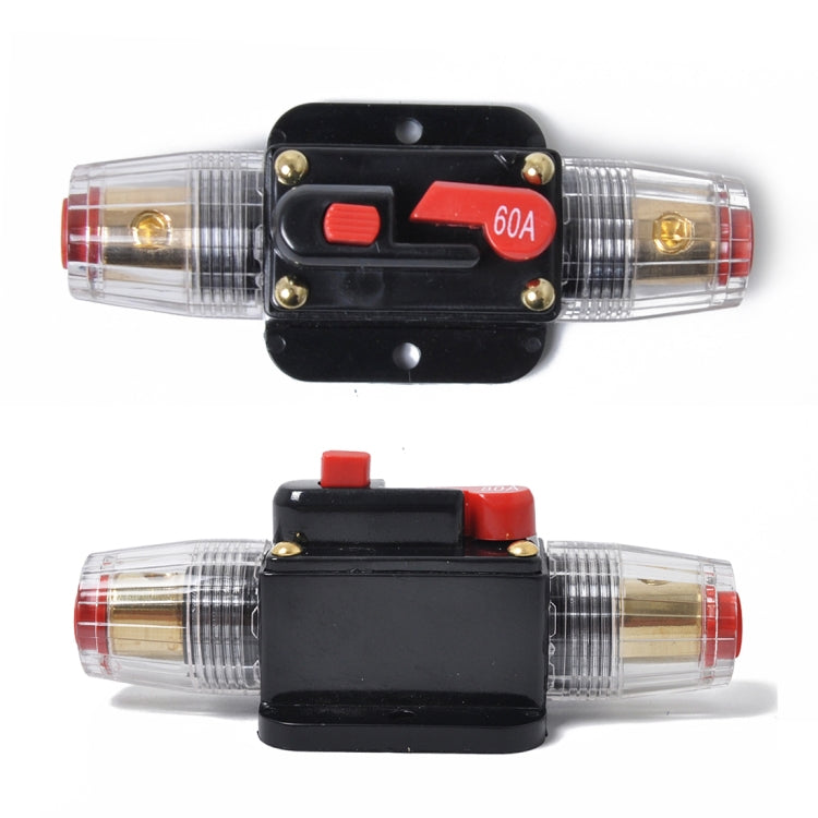 DC 12-24V Car Circuit Breaker Stereo Audio Fuse Holder Insurance 60A Fuse