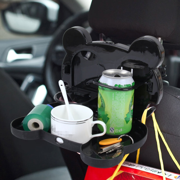 Cartoon Style Foldable Back Car Seat Drink Holder Back Seat Food Tray Storage Organizer Table