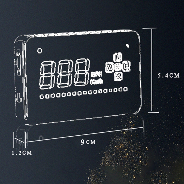 A2 HUD 3.5 inch HD GPS Car Head Up Display, Speed & Over Speed Alarm, Compass, Freely Switch Between Kilometers and Miles