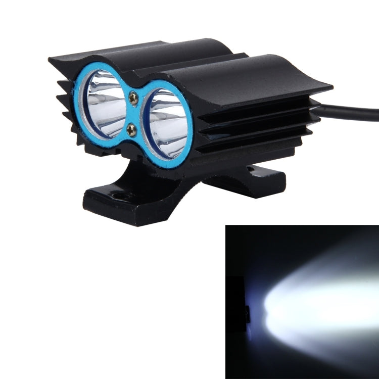 Owl Shape 20W 2000 LM 6000K Motorcycle Headlight Lamp with 2 COB Lamps and LED Projector Lens, DC 12-80V