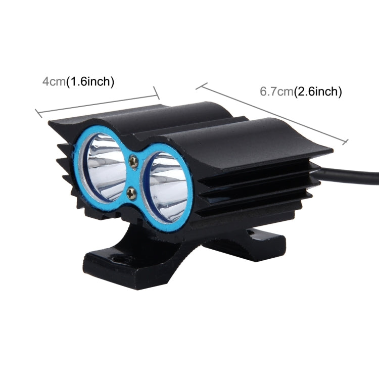 Owl Shape 20W 2000 LM 6000K Motorcycle Headlight Lamp with 2 COB Lamps and LED Projector Lens, DC 12-80V