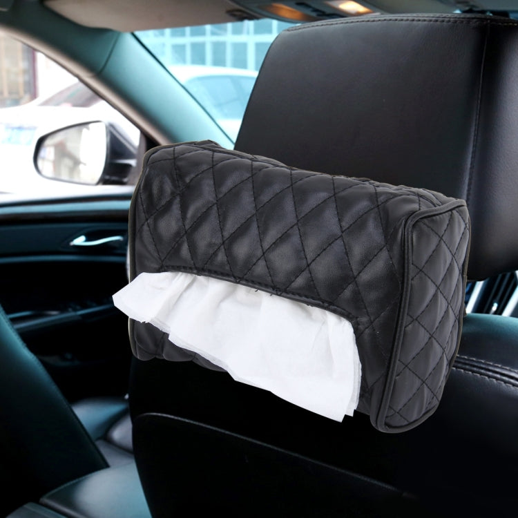 Car Auto Leather Sun Visor Backseat Hanger Tissue Box Paper Napkin Bag (Not Include Napkin)