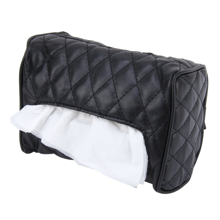 Car Auto Leather Sun Visor Backseat Hanger Tissue Box Paper Napkin Bag (Not Include Napkin)